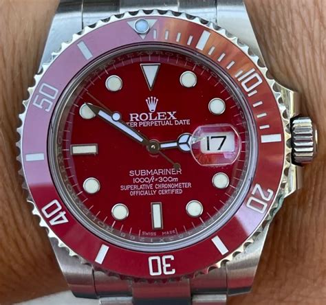 red submariner merah rolex|Rolex red submariner for sale.